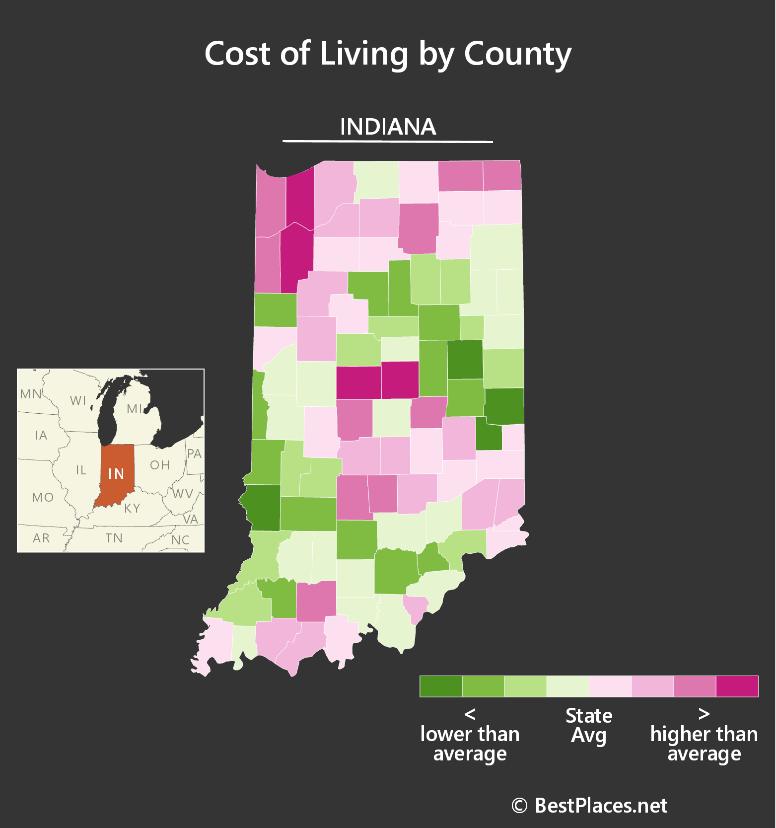 Where do the rich live in Indiana?