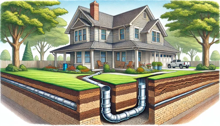 buried downspout system in Indianapolis