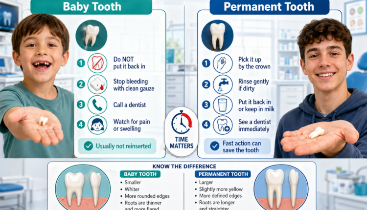 Knocked-out tooth care comparison guide